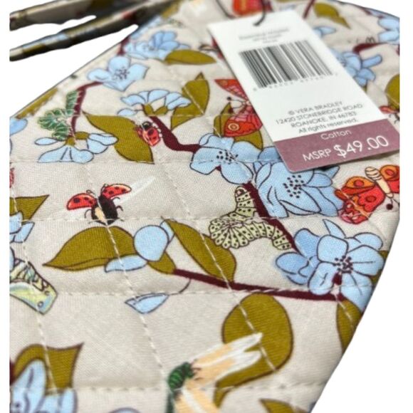 New Vera Bradley Essential Floral Wrislet in Cotton Ivory Blue Green E20 - Picture 6 of 6